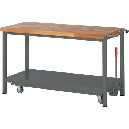 STIER Werkbank Premium mit abs. Fahrgestell BxTxH 1500x700x880 mm