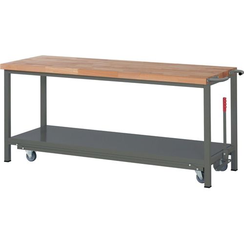 STIER Werkbank Premium mit abs. Fahrgestell BxTxH 2000x700x880 mm