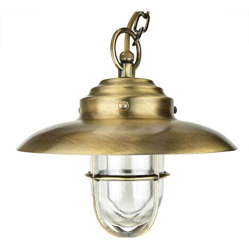 Pendelleuchte außen Messing massiv Maritim IP54 Außenlampe Balkon Terrasse Eingang
