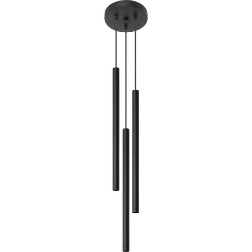 Pendelleuchte Schwarz Modern Zylinder 3 flammig Esstisch Wohnzimmer Hängelmape