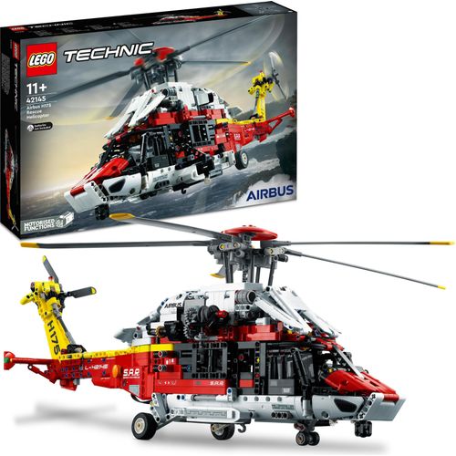 LEGO 42145 Technic Airbus H175 Rettungshubschrauber, Modellbausatz für Kinder, Spielzeug-Hubschrauber mit drehbaren Rotoren und motorisierten Funktionen, Lernspielzeug