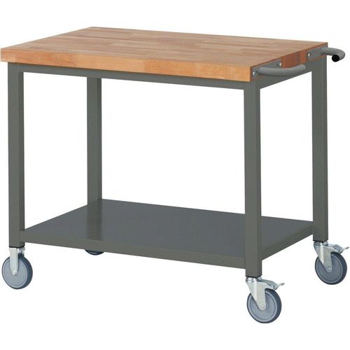 STIER Fahrbare Werkbank Premium mit Ablageboden BxTxH 1000x700x880 mm