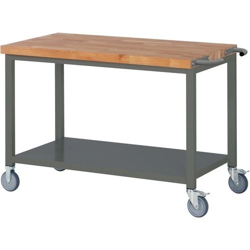 STIER Fahrbare Werkbank Premium mit Ablageboden BxTxH 1250x700x880 mm