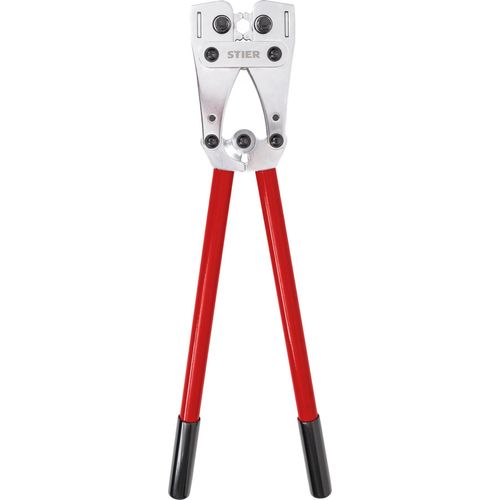 STIER Presszange 6-Kant, 6-120 mm², für Kabelschuhe & Verbinder, mechanischer Antrieb, wartungsarm, kraftsparendes Arbeiten