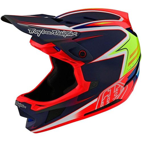 Troy Lee Designs D4 Carbon Downhillhelm Gelb,Rot,Blau L Gelb,Rot,Blau L