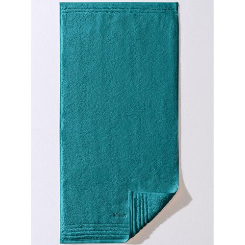 Handtuch VOSSEN Gr. 1, blau (petrol), B:50cm L:100cm, Walkfrottee, 100% Baumwolle, Handtücher (Packung)