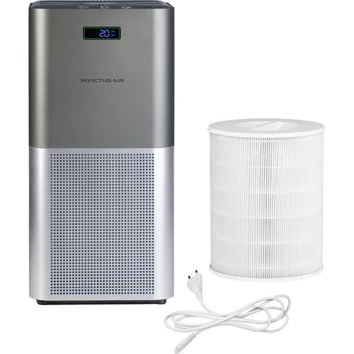 Genius Invictus Air P7 Luftreiniger mit HEPA 13 Filter entfernt Staub, Viren, Gerüchen Milben Tierhaaren bis zu 400 m², 3 Stufe Luftqualitätsanzeige