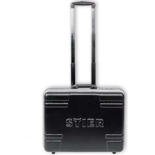 STIER Werkzeugkoffer Trolley leer, robuster Rollkoffer mit ABS-Kunsstoff & Aluminium, Toolbox schwarz mit Rollen inkl. Sicherheitsschlösser, praktische Taschen für Werkzeug