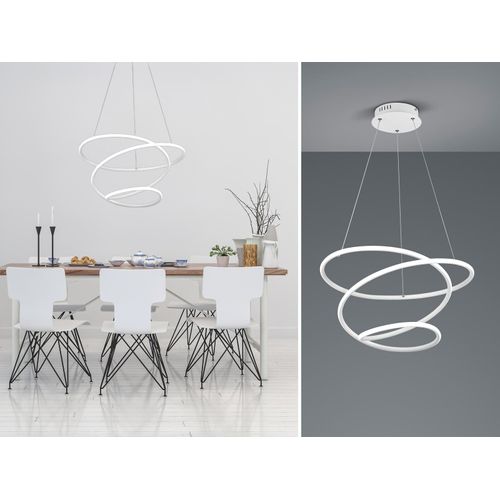 LED Pendelleuchte Bologna Metall Weiß matt 3 Stufen Dimmer Ø50cm