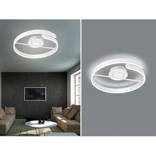 LED Deckenleuchte PARMA Metall Weiß 3 Stufen Dimmer - Ring Ø50cm