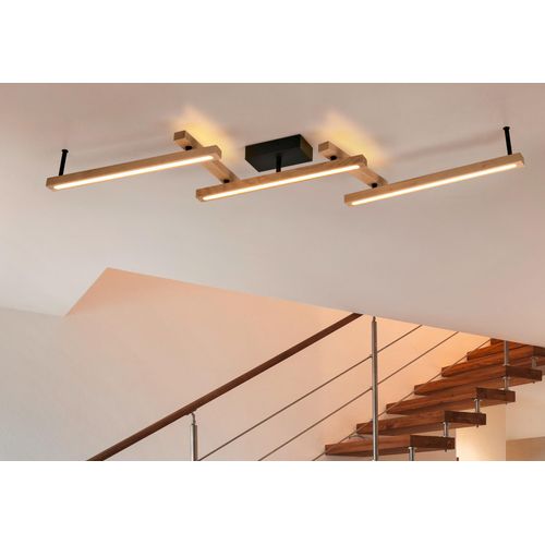 Trio Deckenleuchte BELLARI Holz mit Fernbedienung