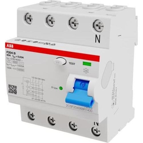 ABB Stotz S&J FI-Schutzschalter TypB 4P 40A,30mA,3kA,4TE F204B-40/0,03-4TE (2CSF204568R1400)