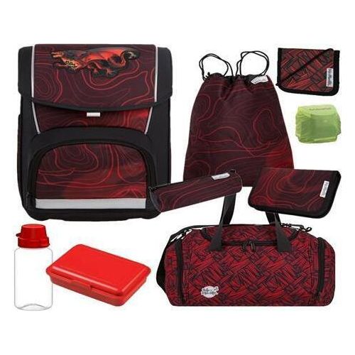 McNeill Schulranzen 1. Klasse BASIC DRAGON Drache 9-teiliges Set mit Sporttasche