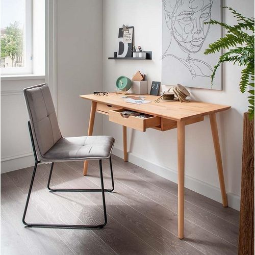 Schreibtisch mit 2 Schubkästen 120cm 'Diego' Kernbuche geölt