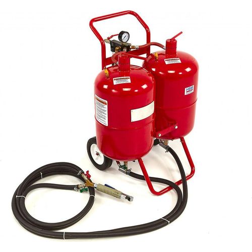 Sandstrahlkessel 2x37Liter 170-500l/min DUO Betrieb Sandstrahlgerät Sandstrahler