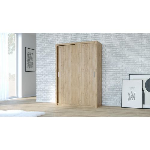 Kleiderschrank Schwebetürenschrank VISTA 150 artisan eiche Schrank mit Kleiderstangen und Einlegeböden