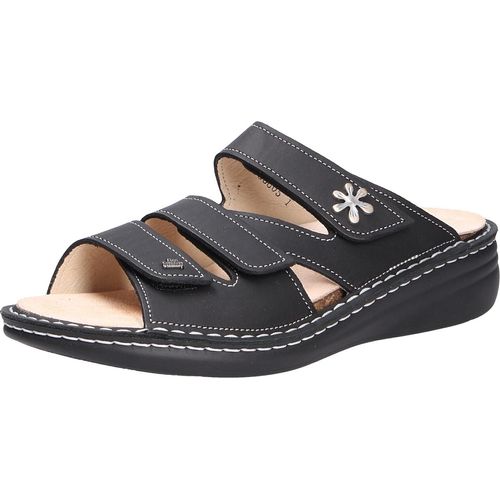 Finn Comfort Grenada (schwarz) - Damenschuhe Pantolette / Zehentrenner, Schwarz