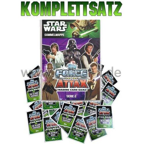 FAMOV2 - Spar 13 - Komplettsatz ALLE 240 Karten+Sammelalbum - Star Wars Force Attax - Movie Cards Serie 2