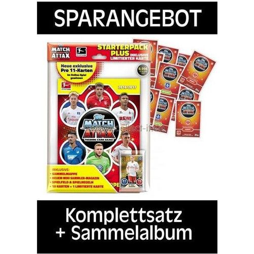 Topps Match Attax - 2016/17 - Komplettsatz+Sammelalbum - Deutsch