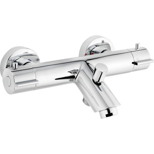 Wannenarmatur,thermostatisch-rund Zweigriff Chrom