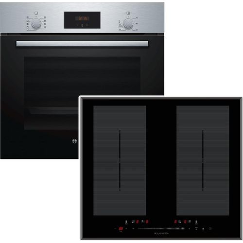 HERDSET Bosch Backofen 3D-Heißluft + Wolkenstein Kochfeld Flächeninduktion Booster 60cm autark