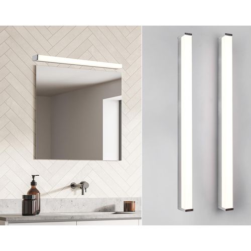 LED Wandlampen Set für Bad & WC Chrom 80cm Spiegelleuchte seitlich - Badlampen