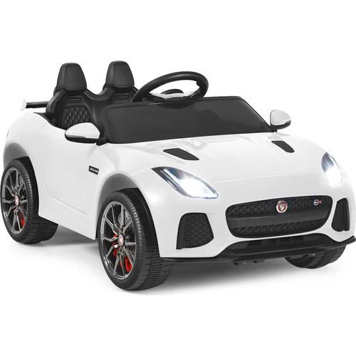 GOPLUS Jaguar Elektrofahrzeug mit Musik, Elektrisches Kinderauto mit Vor- und Rückwärtsschalter, 12V Akku/Elektrisches Auto, Spielfahrzeug für Kinder