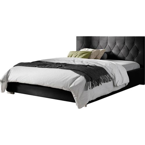 MIRJAN24 Polsterbett Loloz Tap, Doppelbett mit Bettkasten und Kopfteil, Ehebett (Farbe: Mikrofaza 0015, Größe: 140x200 cm)