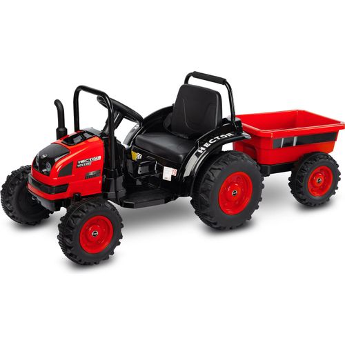 Toyz HECTOR Elektrischer Kindertraktor mit Anhänger, Fahrzeug - Rot