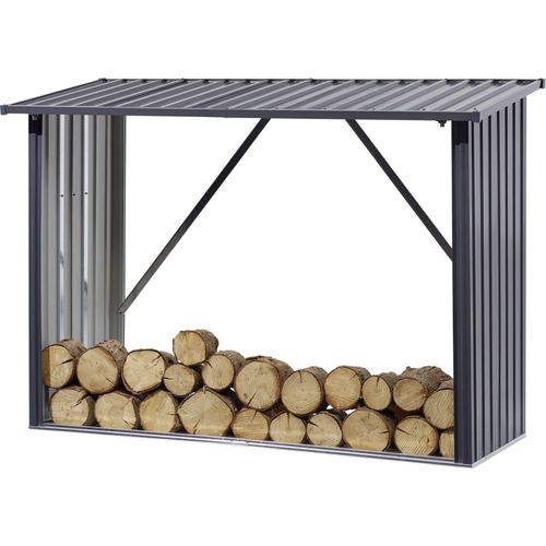 Kaminholzregal XL205 x 75 x 142/154 cmverzinkt und lackiertBeschaffungsarti kel