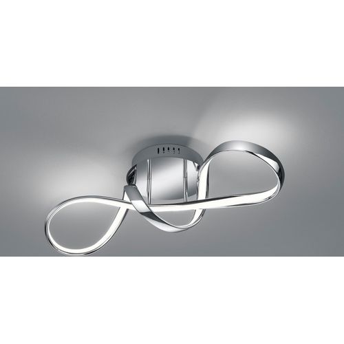 LED Deckenleuchte PERUGIA Metall Chrom/Weiß 3 Stufen Dimmer