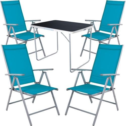 5-tlg Camping Set Gartenmöbel Campingtisch + 4 Campingstuhl Klappstuhl