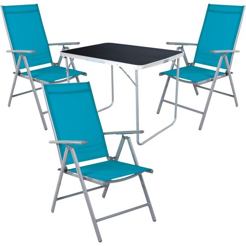 4-tlg Camping Set Gartenmöbel Campingtisch + 3 Campingstuhl Klappstuhl