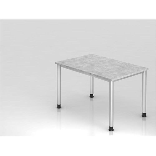 Schreibtisch 4-Fuß-rund 120x80cm Beton/Silber