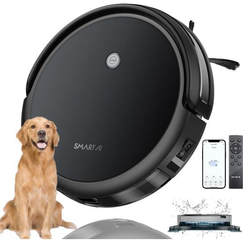 WLAN Intelligenter Saugroboter Staubsauger mit Wischfunktion Nass,Trocken,Selbstaufladung,Alexa,App,Deutsch Steuerung,ideal für Tierhaare