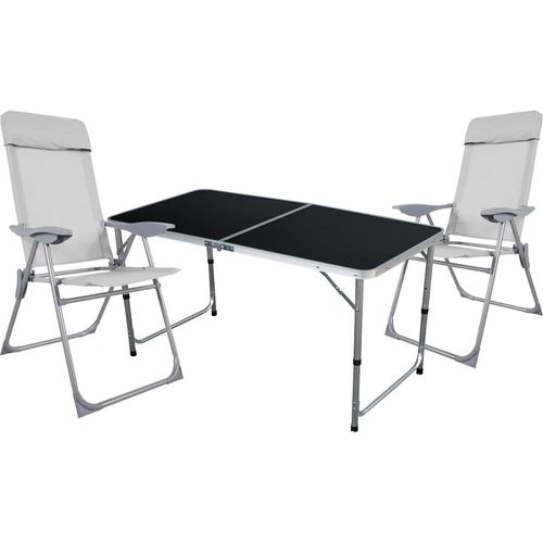 Outdoor Camping Tischplatte schwarz Sitzgarnitur 3-teilig