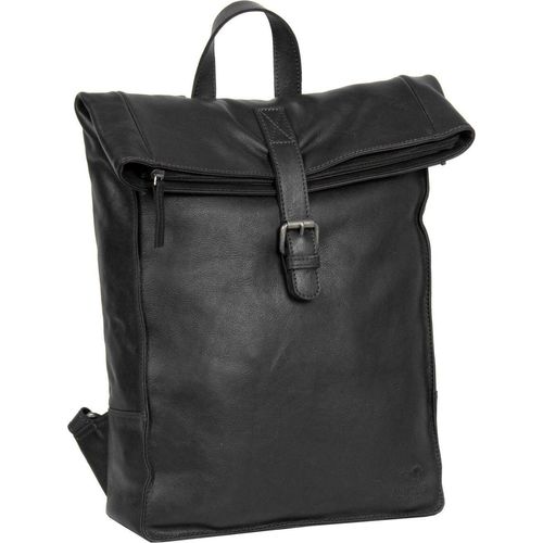 MUSTANG Leder Laptoprucksack Rucksack mit Laptopfach Memphis Backpack Black schwarz
