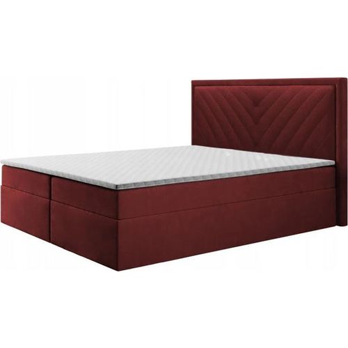 Boxspringbett POLI , Topper Federkern , 160 x 200 cm , ( Rot - Manila 23 )