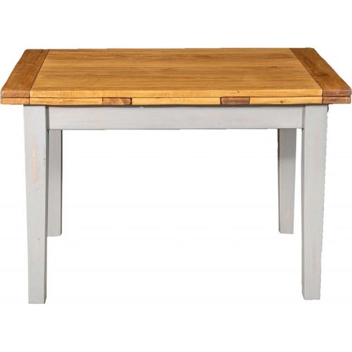 Massivholz tische 120x80x80 cm, Esstisch landhausstil, Esstisch ausziehbar massiv, Holz/Grau