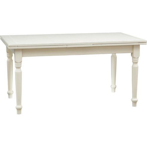 Massivholz tische 160x90x80 cm, Esstisch ausziehbar massiv, Esstisch landhausstil, Weiß