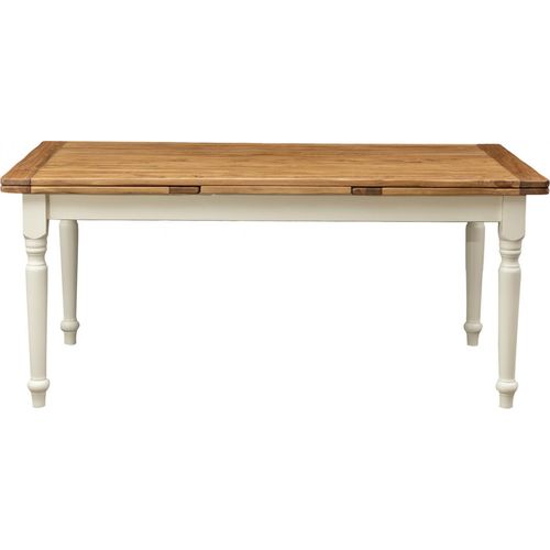 Massivholz tische 180x90x80 cm, Esstisch ausziehbar massiv, Esstisch landhausstil, Weiß/Holz