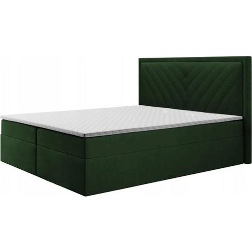 Boxspringbett POLI , Topper Federkern , 180 x 200 cm , ( Gruen - Kronos 14 )