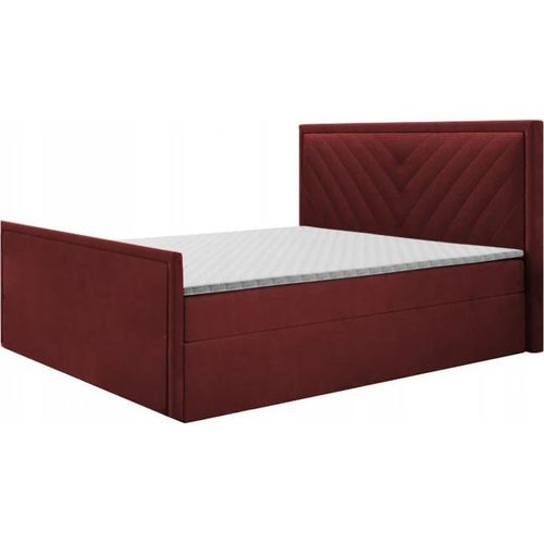 Boxspringbett POLI 2 , Topper Federkern , 140 x 200 cm , ( Rot - Manila 23 )
