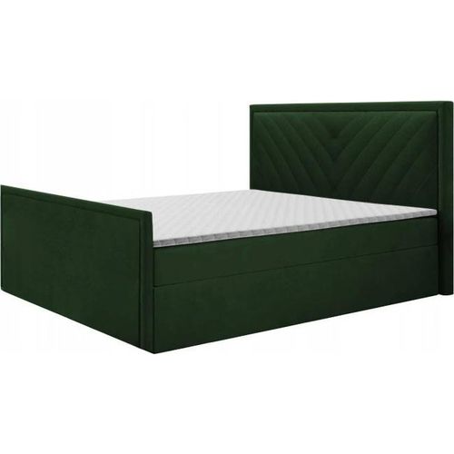 Boxspringbett POLI 2 , Topper Federkern , 180 x 200 cm , ( Gruen - Kronos 14 )