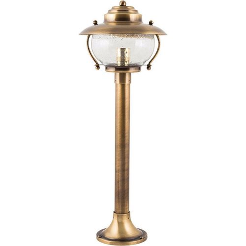 Stehlampe außen IP43 Anthrazit E27 58 cm Messing massiv Maritim Wegeleuchte Hof Garten