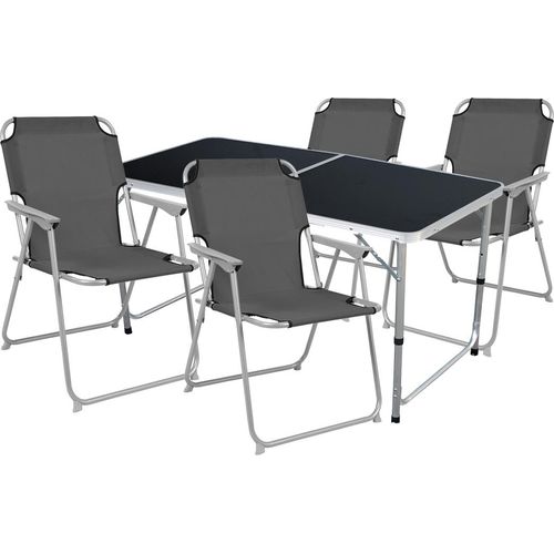 5-teiliges Campingmöbel Set Black Alu 120x60x58/70cm anthrazit