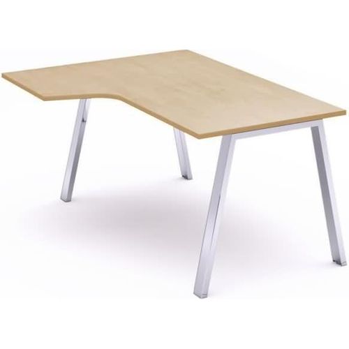 Schreibtisch Blanca L-Form links BxTxH 180x120x73cm Gestell verchromt Platte Melamin buche