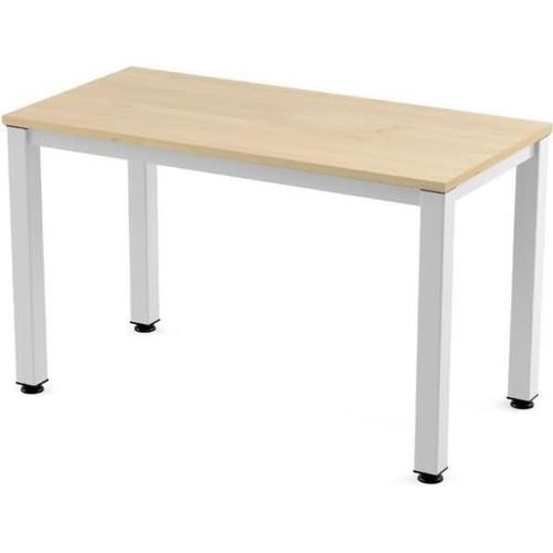 Schreibtisch Executive BxTxH 120x60x73cm Gestell weiß Platte Melamin buche