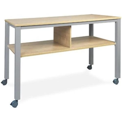 Stehtisch Executive BxTxH 160x80x100cm Gestell grau Platte Melamin buche
