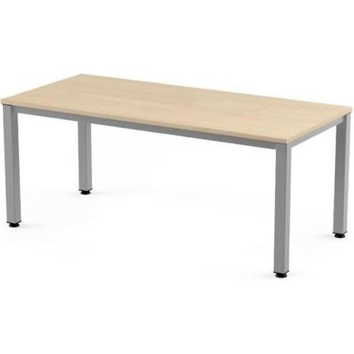 Schreibtisch Executive BxTxH 200x80x73cm Gestell grau Platte Melamin buche.